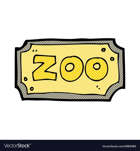 Comic cartoon zoo sign Royalty Free Vector Image