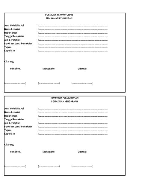 Form Kendaraan Pdf