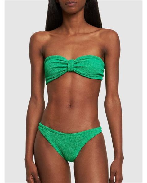 Hunza G Jean Bandeau Bikini Set In Green Lyst