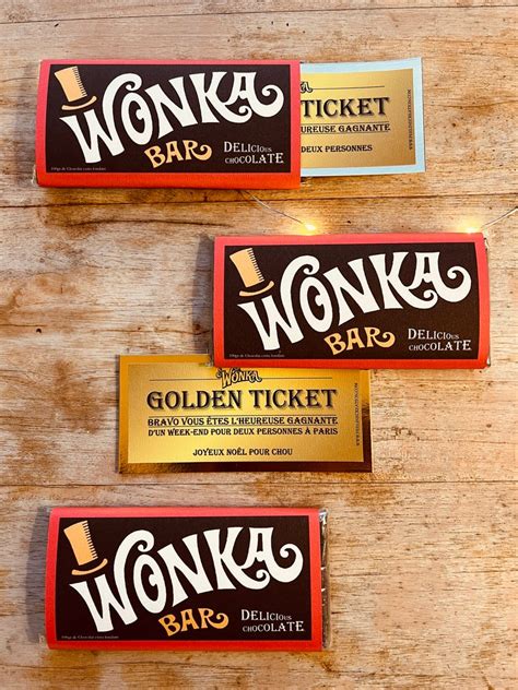 Willy Wonka Chocolate Bar And Its Golden Ticket Etsy