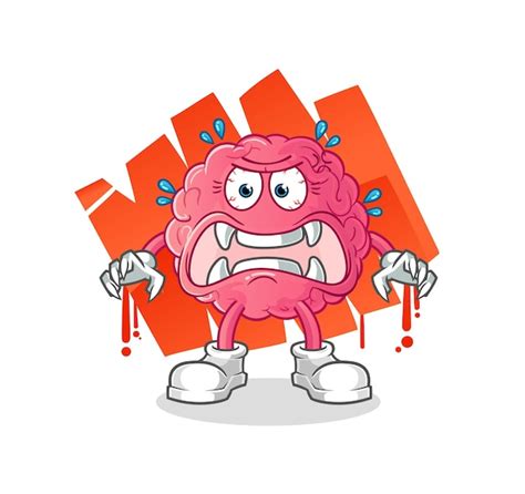 Premium Vector Brain Monster Vector Cartoon Character