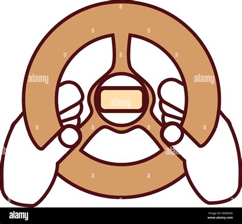 Hand With Steearing Wheel Vector Illustration Stock Vector Image And Art Alamy