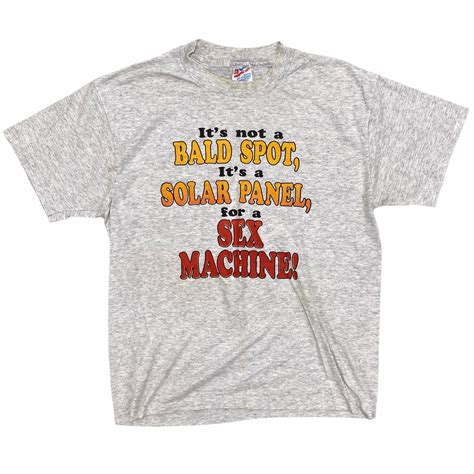 Vintage Funny Old Man Bald Spot Sex Machine T Shirt S Gem