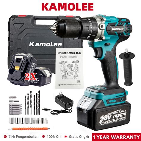 Jual Kamolee Mm V Brushless Cordless Electric Drill Drilling