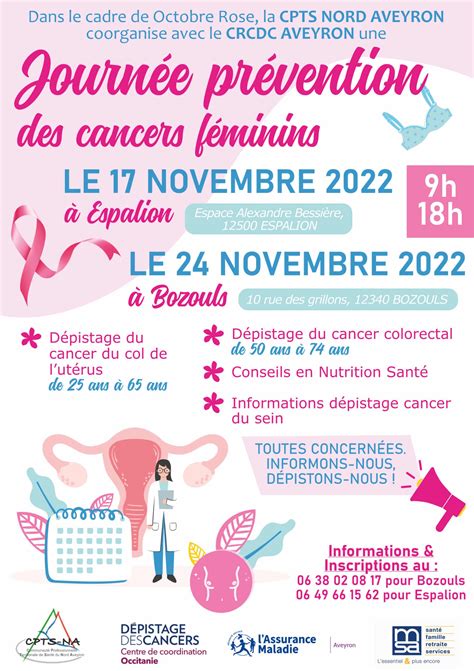 Journ Es D Pistage Des Cancers F Minins Bozouls Et Espalion Cpts