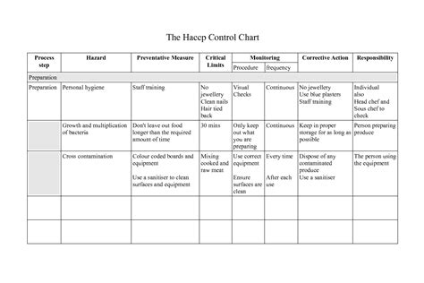 Haccp Flow Chart Template