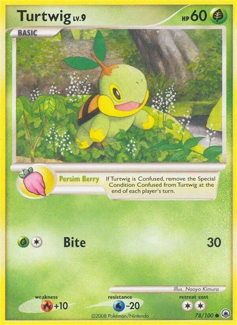 Pok Mon Diamond Pearl Majestic Dawn Card Turtwig Standard