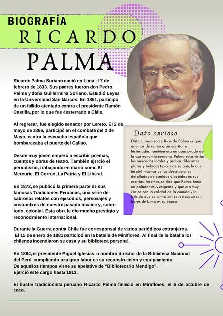 Biografia Ricardo Palma Nahomi Villar Mandujano Udocz