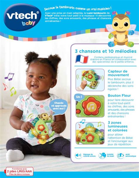 Vtech Baby Instrument De Musique B B Lumi Tambourin