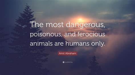 Amit Abraham Quote: “The most dangerous, poisonous, and ferocious