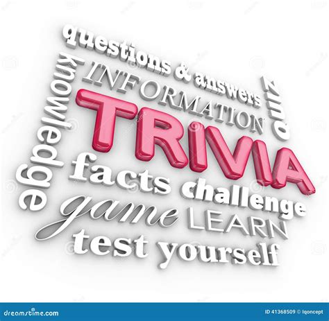 Trivia 3d Word Collage Game Questions Answers Quiz Stock Illustration