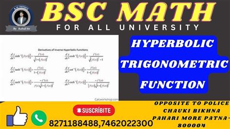 Hyperbolic Trigonometric Function Bsc Physics Go It