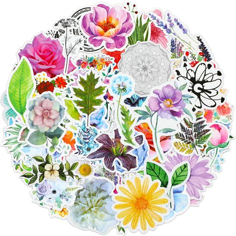 120 Transparent Scrapbooking Stickers Pet Flower Stickers Plant