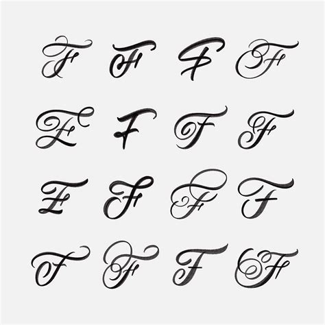 Letter F Cursive Capital