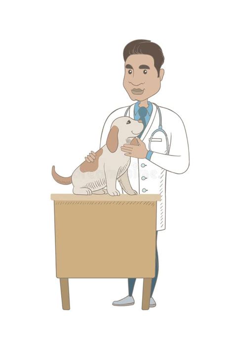 Perro De Examen Veterinario Hisp Nico Joven Ilustraci N Del Vector