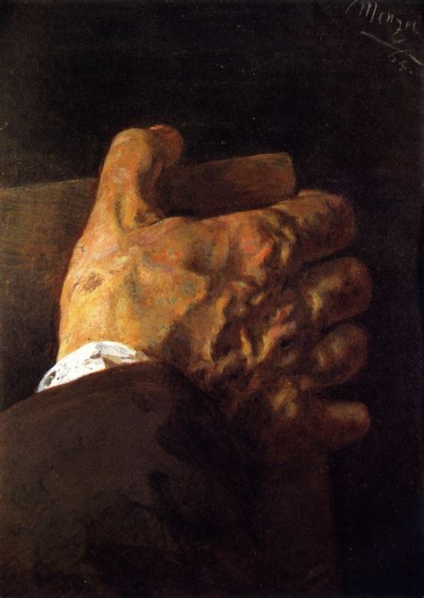 Hand Holding A Book Painting Adolph Von Menzel Oil Paintings