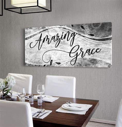 Christian Wall Art Amazing Grace V7 Wood Frame Ready To Hang Sense