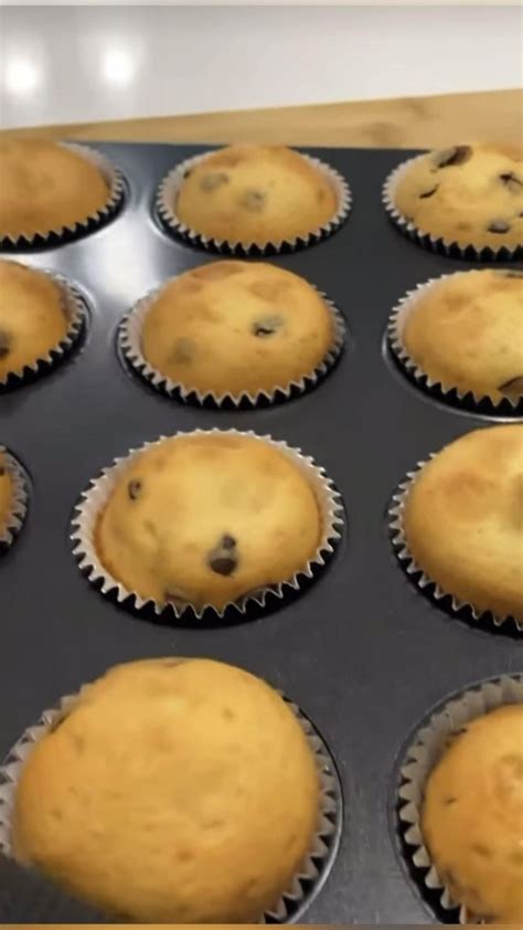 Muffins Casero Con Chispas De Chocolate Receta Facil