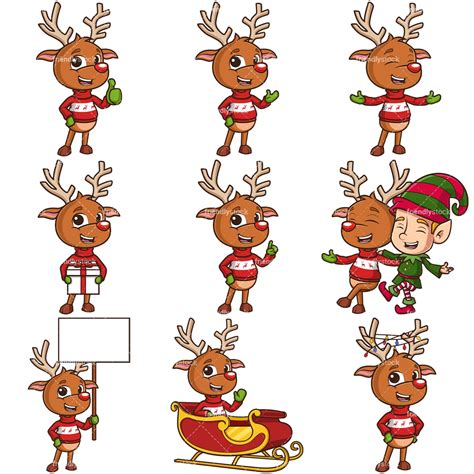 Cute Reindeer Cartoon Vector Clipart Friendlystock
