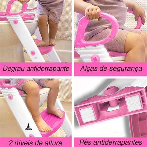 Assento Redutor Infantil Escadinha Vaso Sanitário Lorben