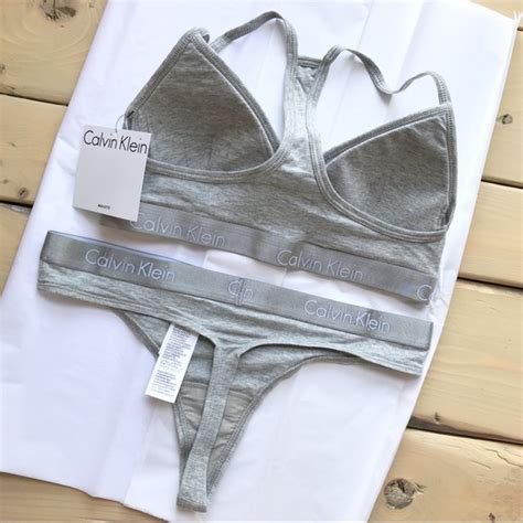 Calvin Klein Intimates And Sleepwear Calvin Klein Racerback Bra And Thong Logo Set Poshmark