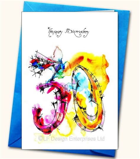 Th Birthday Watercolour Handmade Card Personalised Cards Age