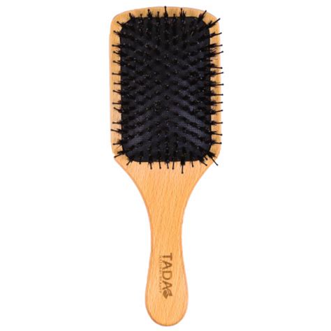 Tada Natural Beauty Wooden Boar Bristle Hairbrush Detangler For All