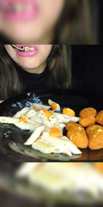 أصوات الأكل ناغت دجاج معكرونة موكبانغasmr Chicken Nugget Mukbang