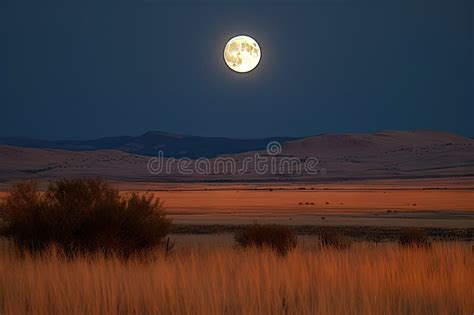 Luna Llena Sobre El Cielo De La Noche De La Cosecha Luna Con El