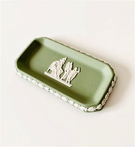 Wedgwood Sage Green Jasperware Rectangular Trinket Dish Etsy