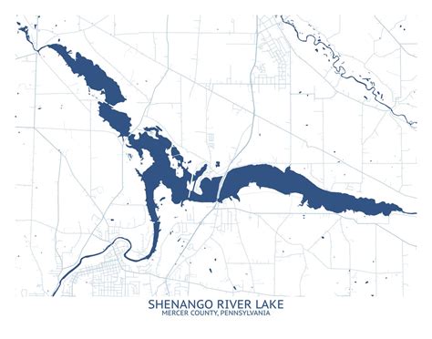 Shenango River Lake Map Pittsburgh Map Company Etsy
