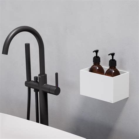 Viverso Aga Design U Shelf With Soap Dispenser Matt White Soap