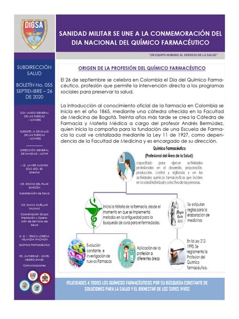 Boletin N 055 Dia Del Quimico Farmaceutico Pdf Farmacia Cuidado