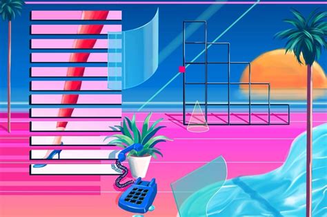 Japanese Vaporwave Illustrations Of 80s Americana By Yoko Honda