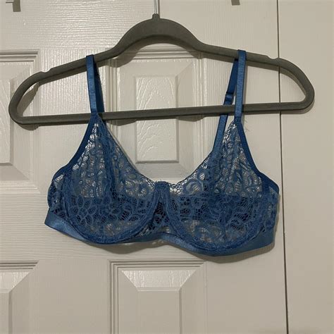Shein Blue Lace Lingerie Top Size S In Perfect Depop