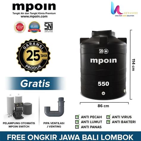 Jual Toren Air 600 Liter Mpoin 600 Wave Tangki Air Tandon Tanki Mpoin