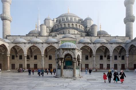 Photograph Blue Mosque Courtyard Istanbul Turkey