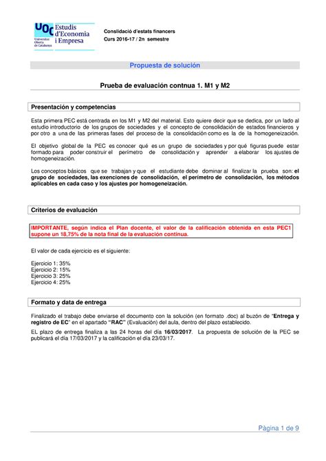 Consolidacion Estados Financieros PEC1 2017 solución Conslidació d