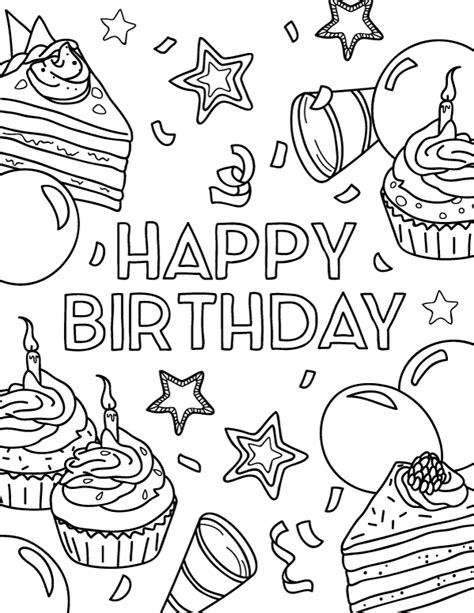 Coloring Pages | Happy Birthday Coloring Pages For Kids