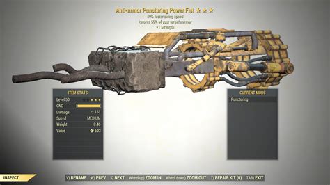 3 Anti Armor Power Fist Swing Speed 1 Strength Fallout 76 Pc