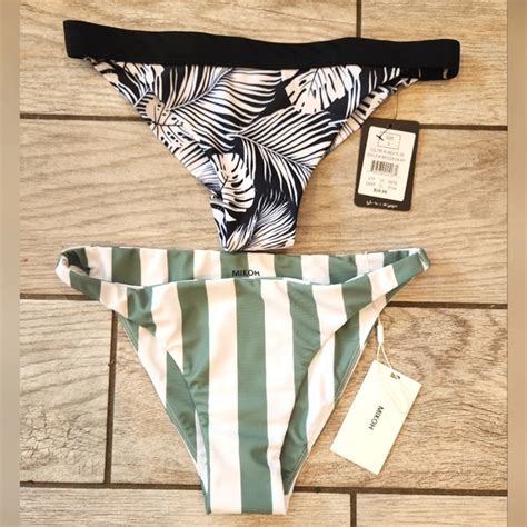 Mikoh Swim Mikoh Five Bikini Bottoms Bundle Cheeky Small Nwt Green