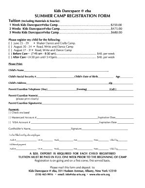 Summer Camp Registration Form Pdf Fill Online Printable Fillable