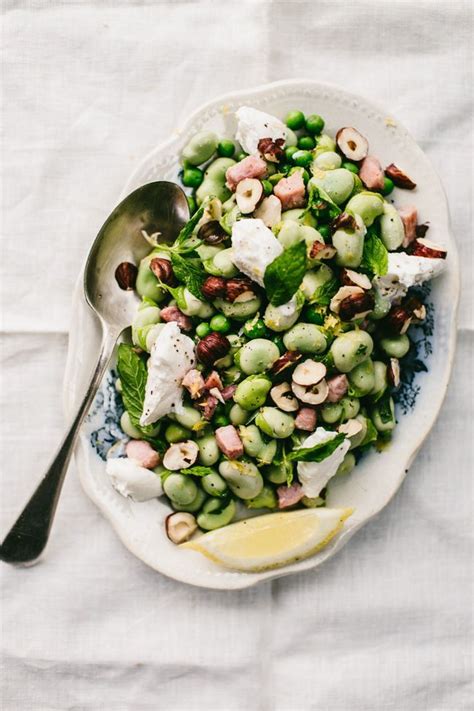 Broad Bean Mint And Ricotta Salad Izy Hossack Top With Cinnamon Recipe Delicious Salads