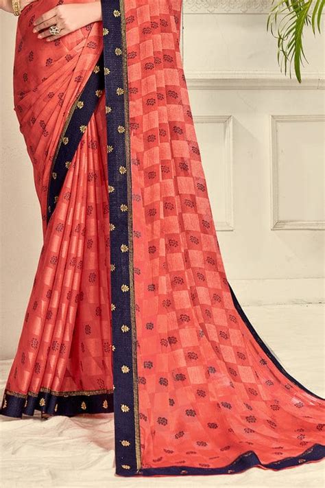 Buy Peach Brasso Saree 36895 Online Karagiri