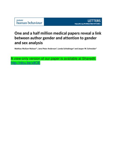 Pdf One And A Half Million Medical Papers Reveal A Link Between