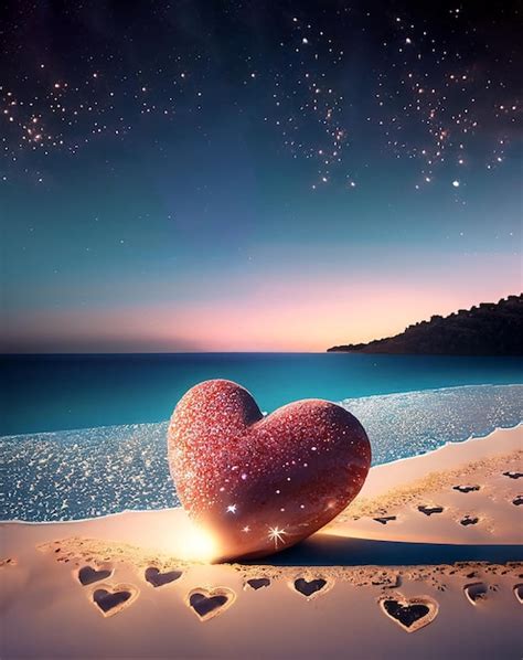 Premium Photo | Love on the beach Beautiful night scene sky with some ...