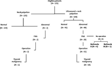 Flow chart of patient evaluation and procedures. *Bethesda II, benign ...