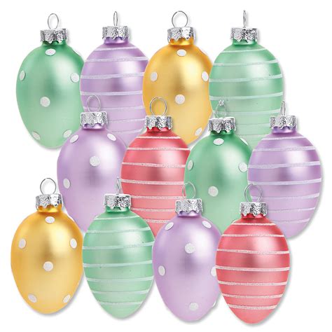 Pastel Glass Egg Ornaments Colorful Images