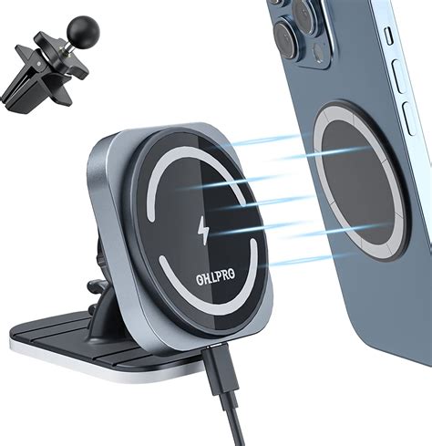 OHLPRO Magnetic Wireless Car Charger Compatible With Magsafe Car Mount