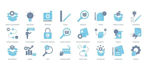 Product Development Icons Set Set Of Editable Stroke Icons Vector Set